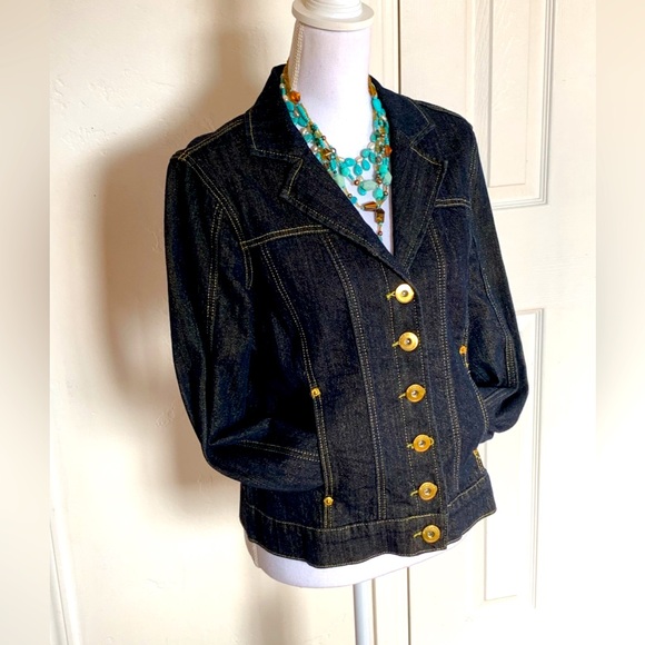 Baccini Jackets & Blazers - Baccini Women’s denim jacket with pockets size Petite Large NWOT